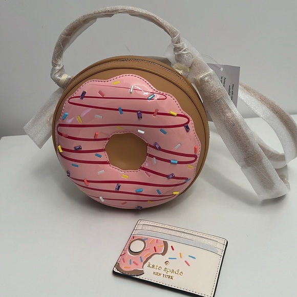 Kate Spade Donut Top Handle Crossbody Bag 7.24”H x 7.24”W x 4”D Smooth Leather - Picture 3 of 11